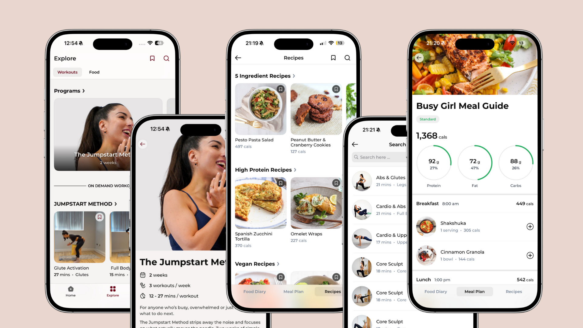 The Jumpstart Method workouts and nutrition inside the Bridal Fitness app